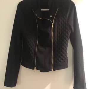Women’s Fabric quilted moto jacket